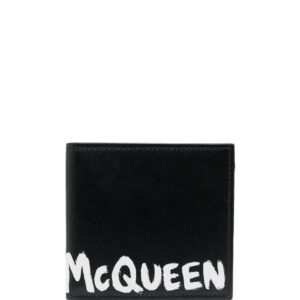 Alexander McQueen Graffiti logo-print bi-fold wallet