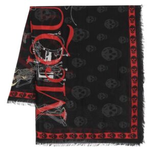 Alexander McQueen skull logo-print scarf