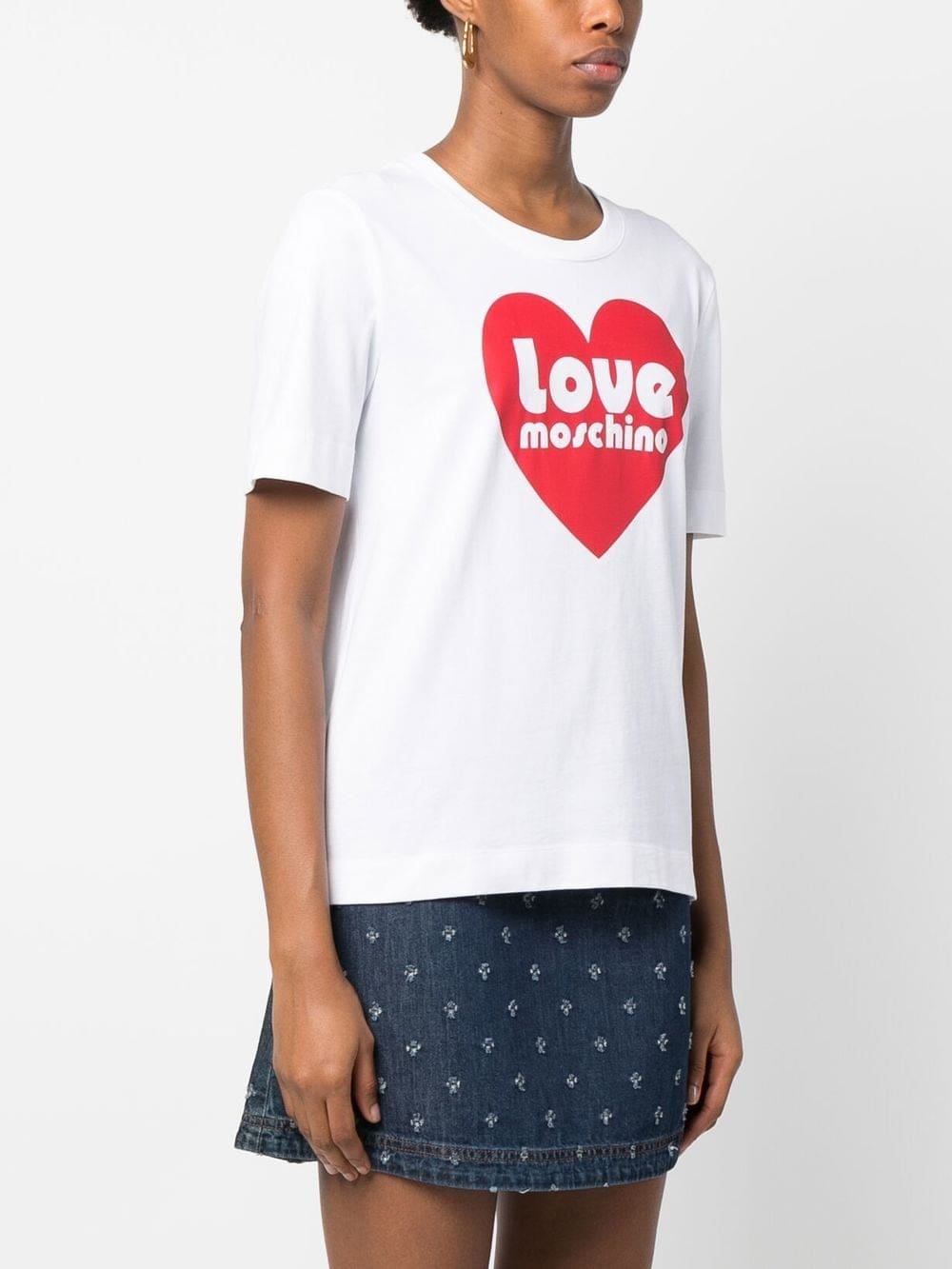 Love Moschino heart-motif logo-print T-shirt - Image 3