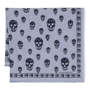Alexander McQueen skull print striped scarf