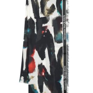 Alexander McQueen Graffiti-print cotton-blend scarf