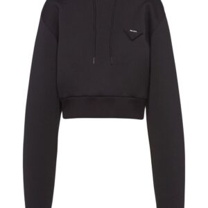 Prada cropped fleece hoodie