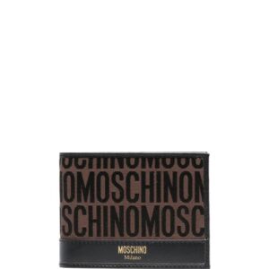 Moschino monogram logo stamp bi-fold wallet