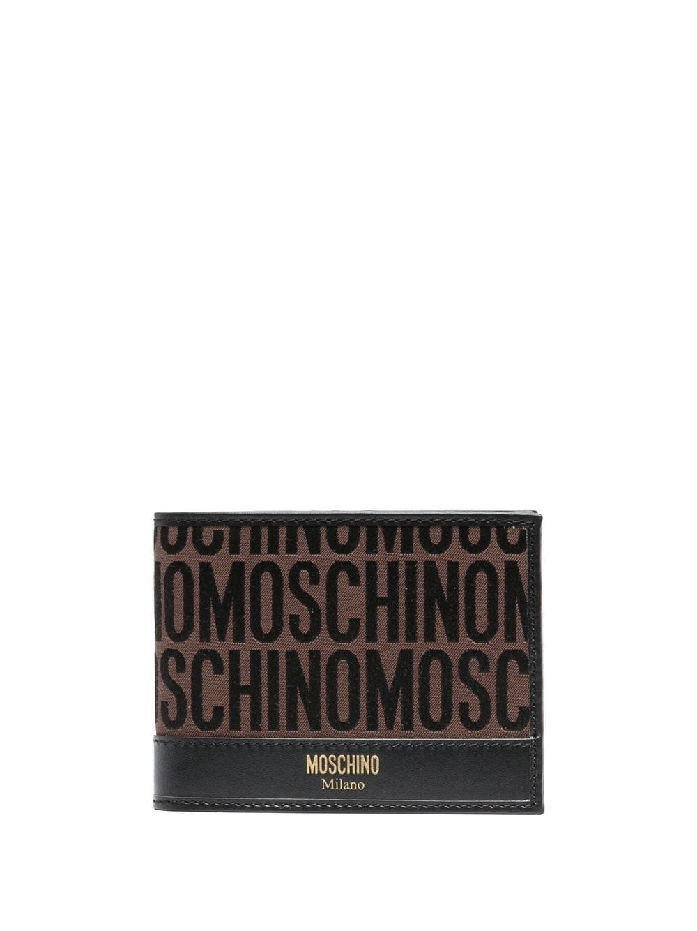 Moschino monogram logo stamp bi-fold wallet