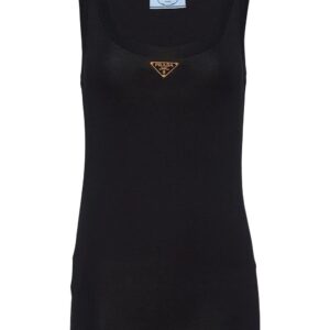 Prada  enamel logo-plaque tank top