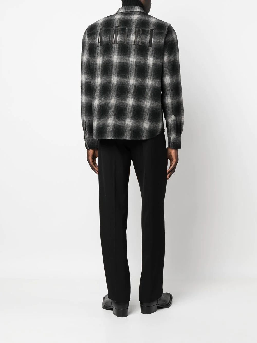 Amiri logo-patch check-print shirt - Image 2