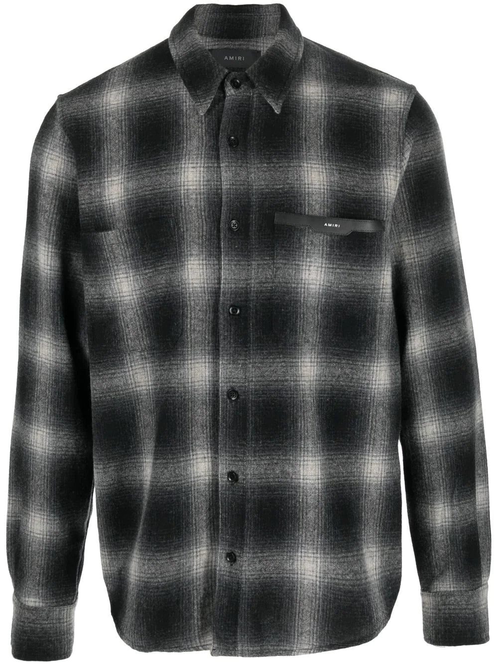 Amiri logo-patch check-print shirt