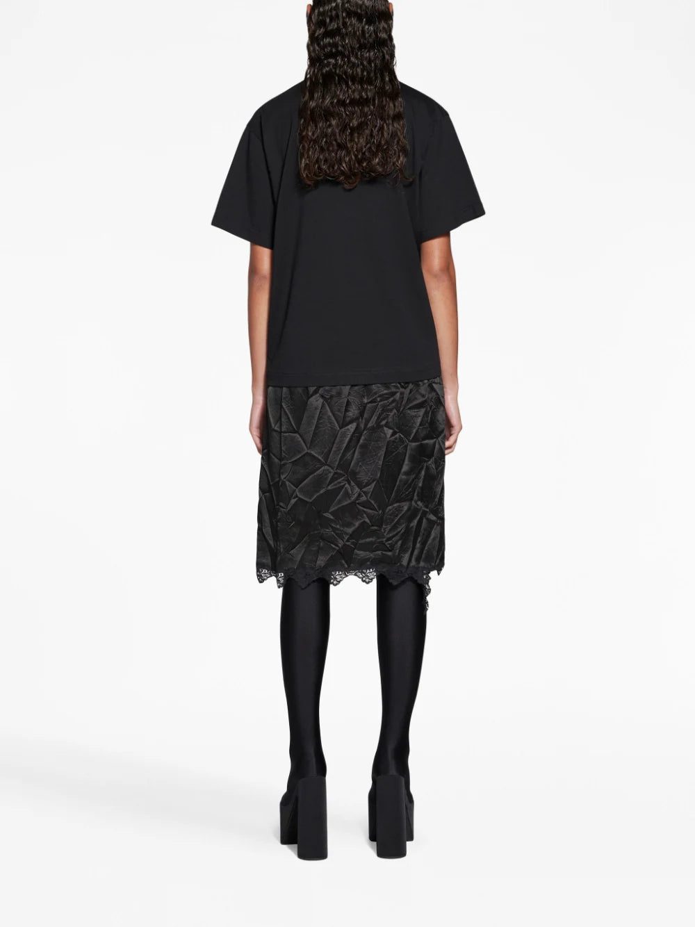 Balenciaga logo-print T-shirt slip dress - Image 4