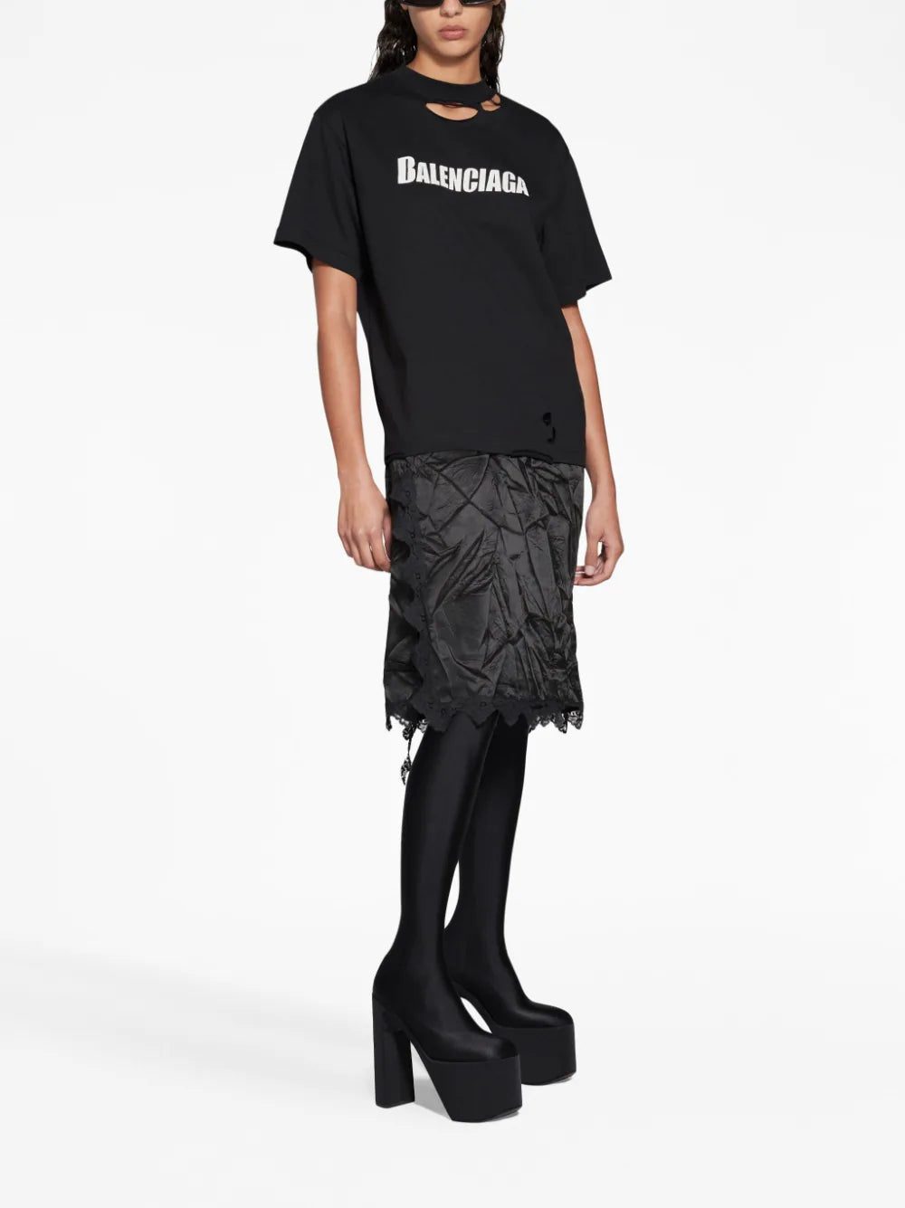 Balenciaga logo-print T-shirt slip dress - Image 2
