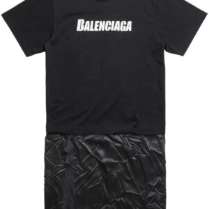 Balenciaga  logo-print T-shirt slip dress