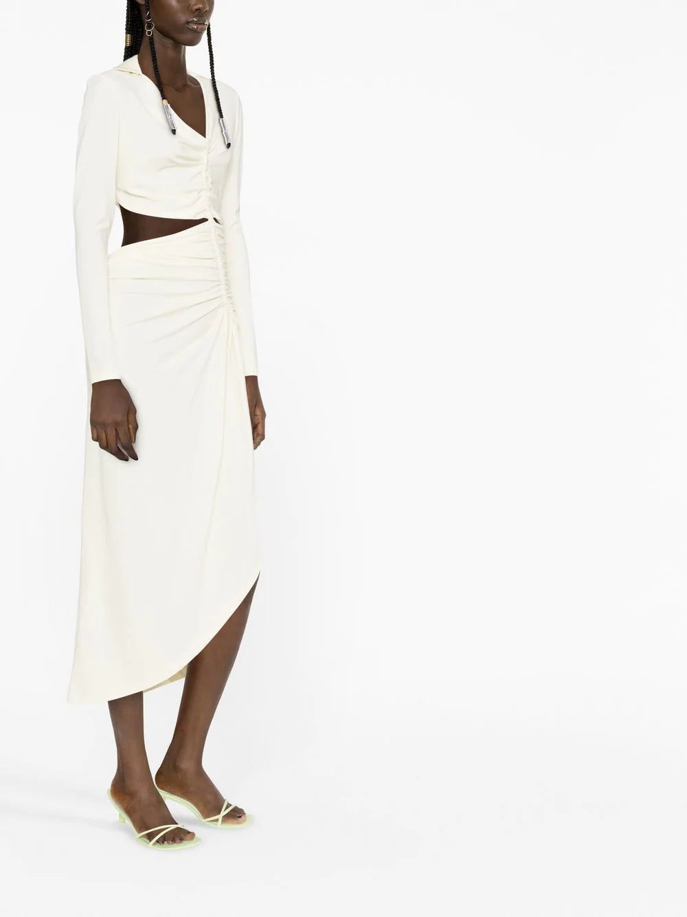Off-White Vi-Crepe draped midi dress - Image 4