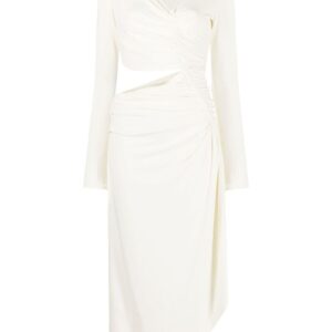 Off-White Vi-Crepe draped midi dress