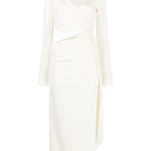 Off-White Vi-Crepe draped midi dress