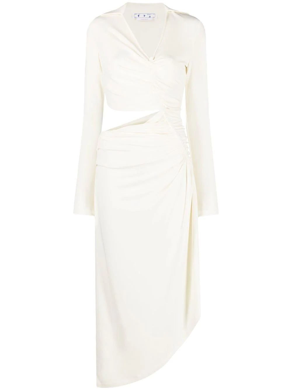 Off-White Vi-Crepe draped midi dress