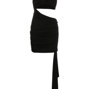 Off-White Vi-Crepe draped strapless mini dress