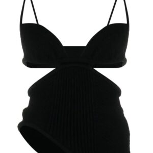 Off-White cut-out ribbed-knit top