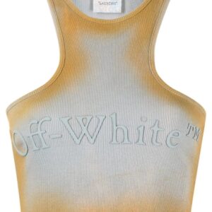 Off-White  distressed-effect crop top