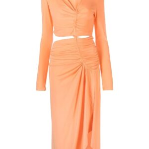 Off-White cut-out draped dress