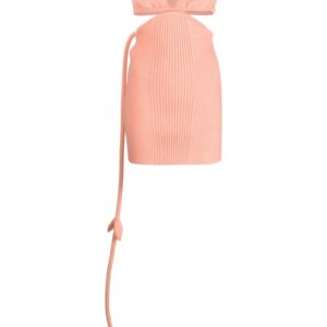 Off-White flower ribbon ribbed minidress