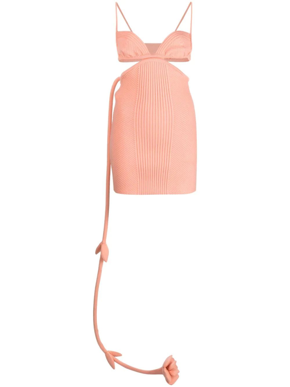 Off-White flower ribbon ribbed minidress