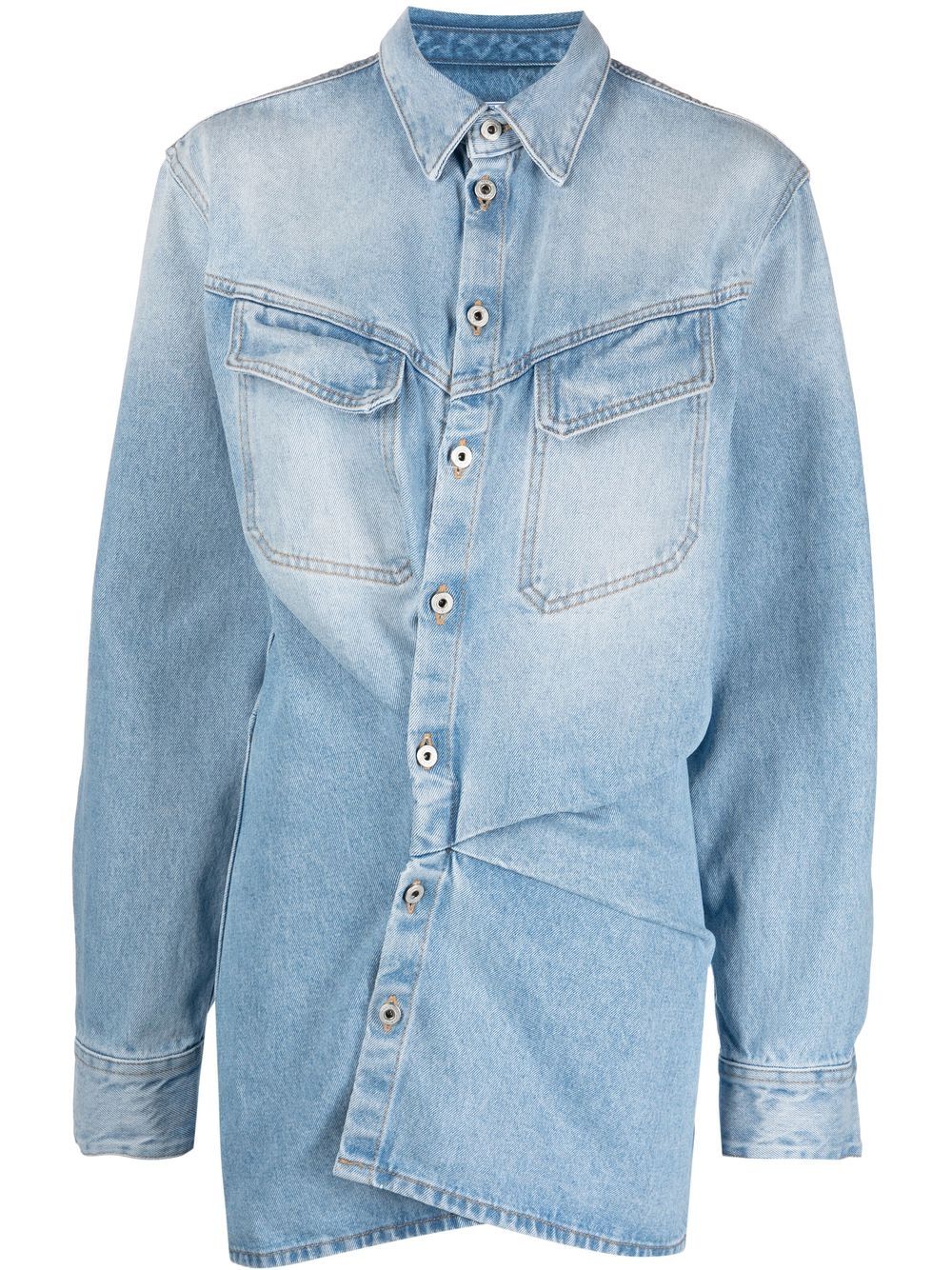 Off-White Toybox asymmetric denim shirt-dress