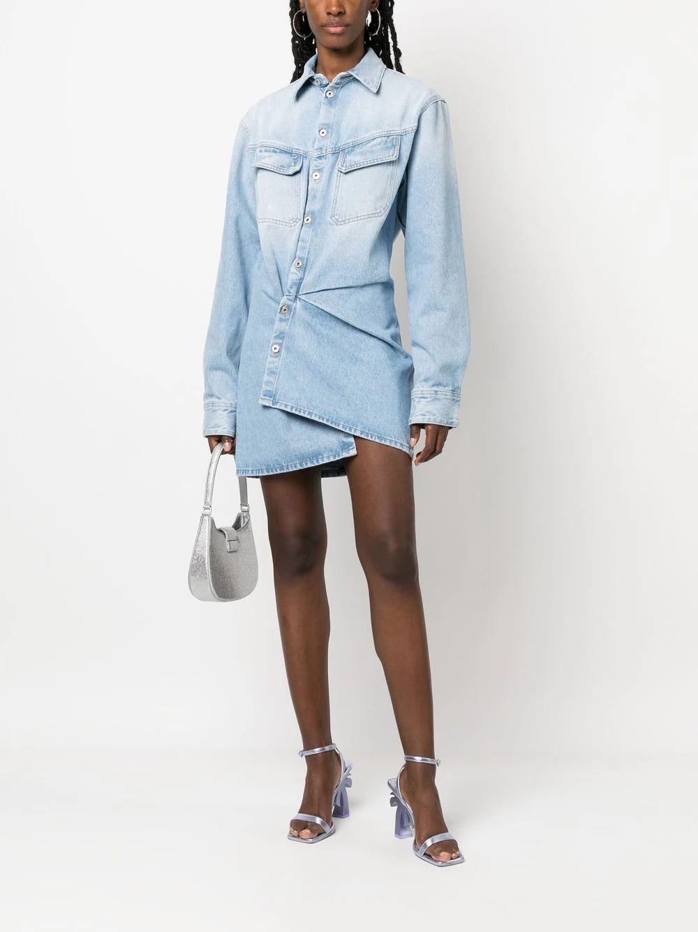 Off-White Toybox asymmetric denim shirt-dress - Image 2