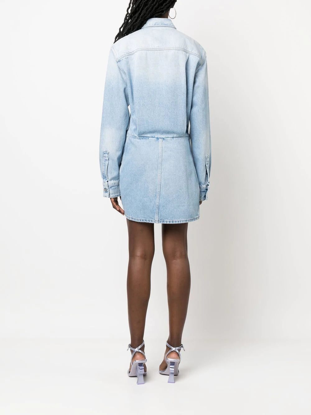 Off-White Toybox asymmetric denim shirt-dress - Image 4