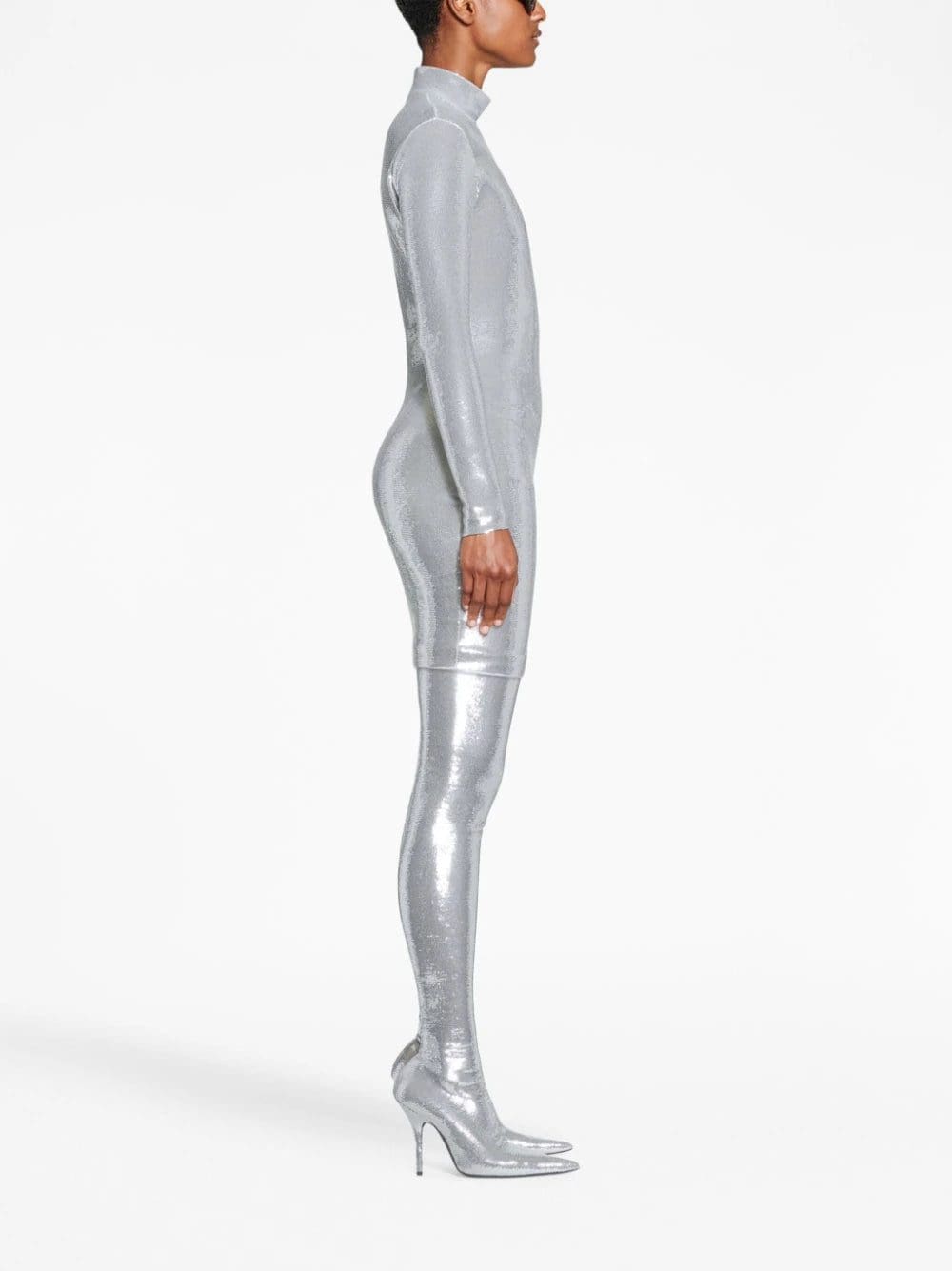 Balenciaga crystal-embellished high-neck dress - Image 3