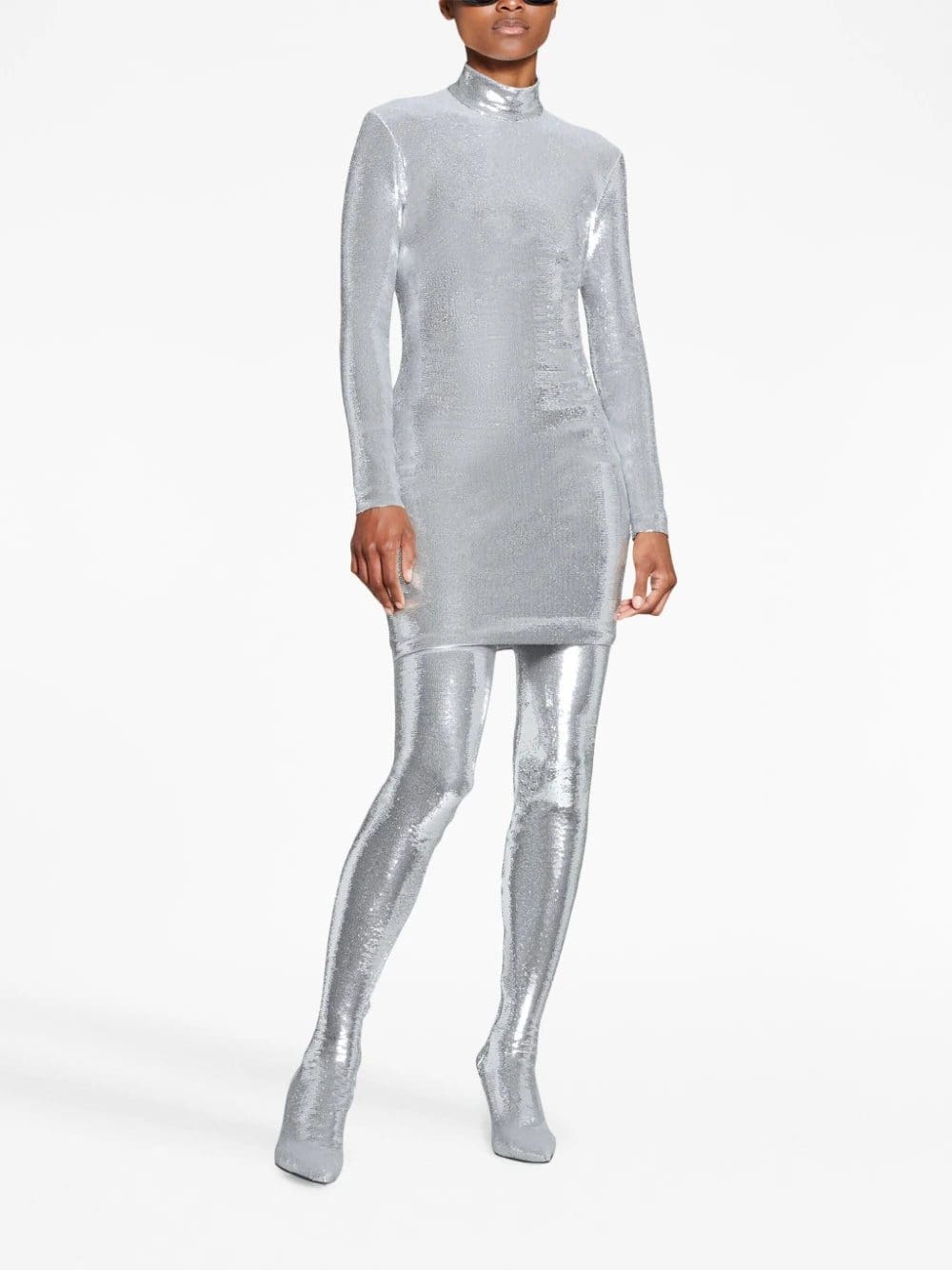Balenciaga crystal-embellished high-neck dress - Image 2