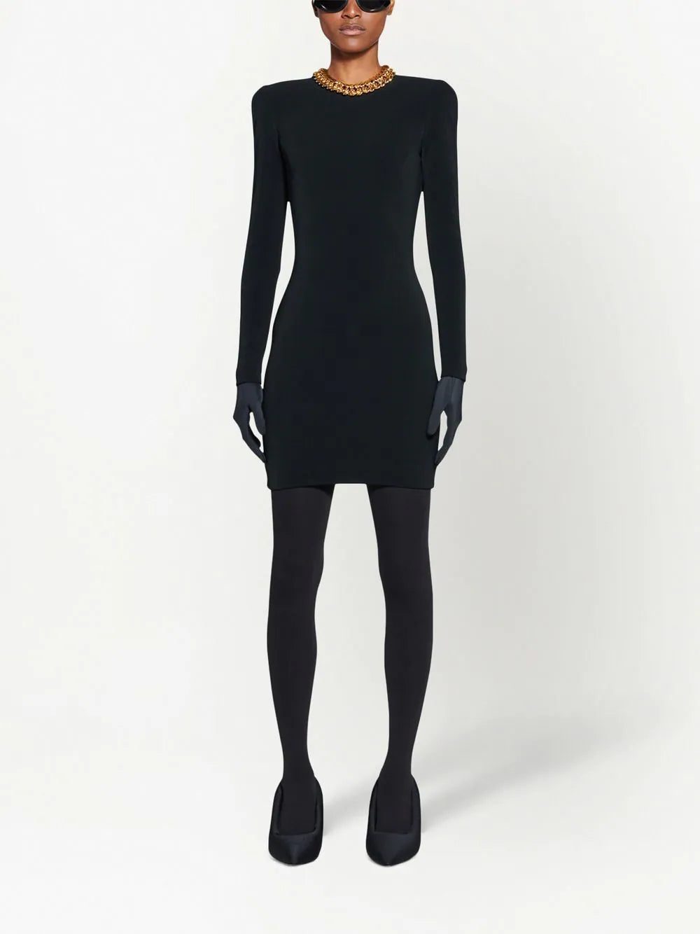 Balenciaga long-sleeve fitted mini dress - Image 2