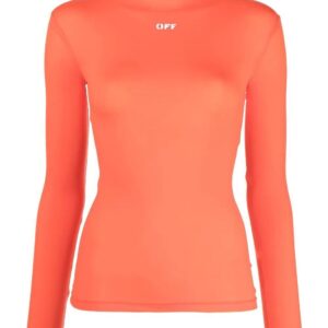 Off-White  logo-print roll-neck top