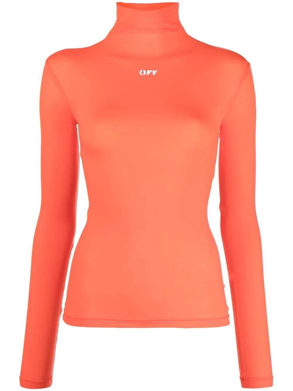 Off-White logo-print roll-neck top