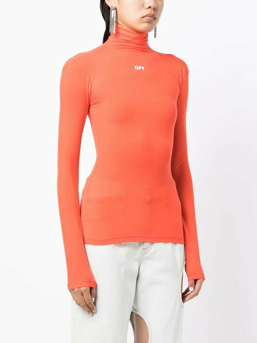 Off-White logo-print roll-neck top - Image 3