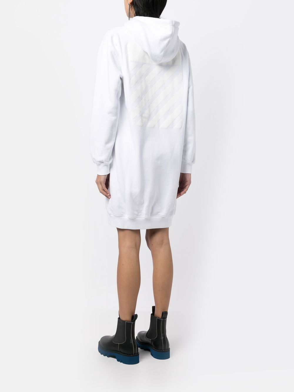 Off-White diag-print cotton hoodie dress - Image 2