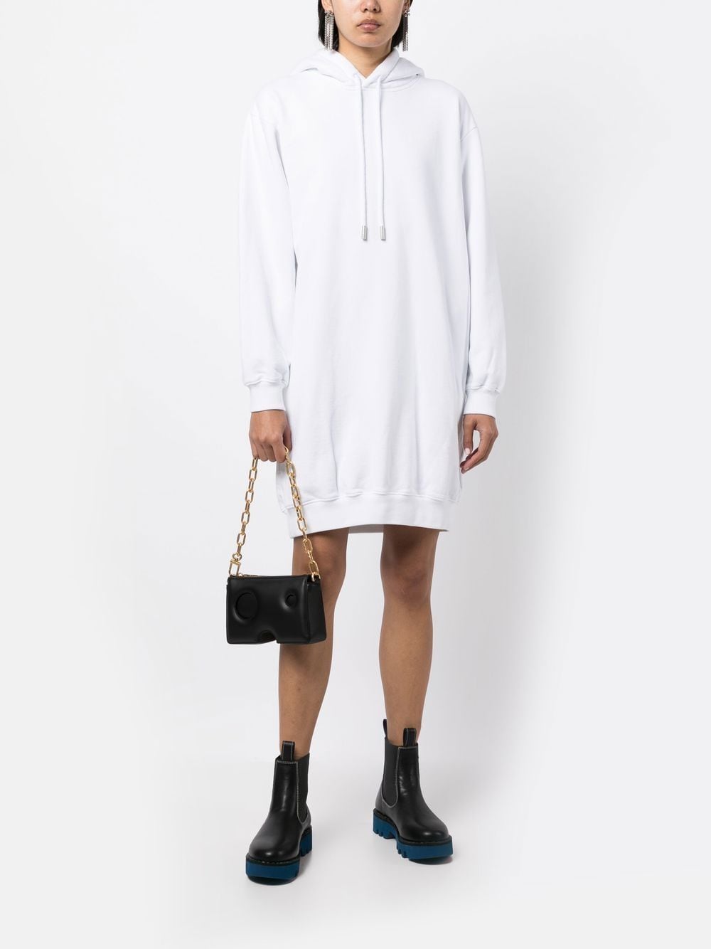 Off-White diag-print cotton hoodie dress - Image 4