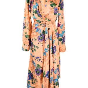 Off-White floral-print wrap dress