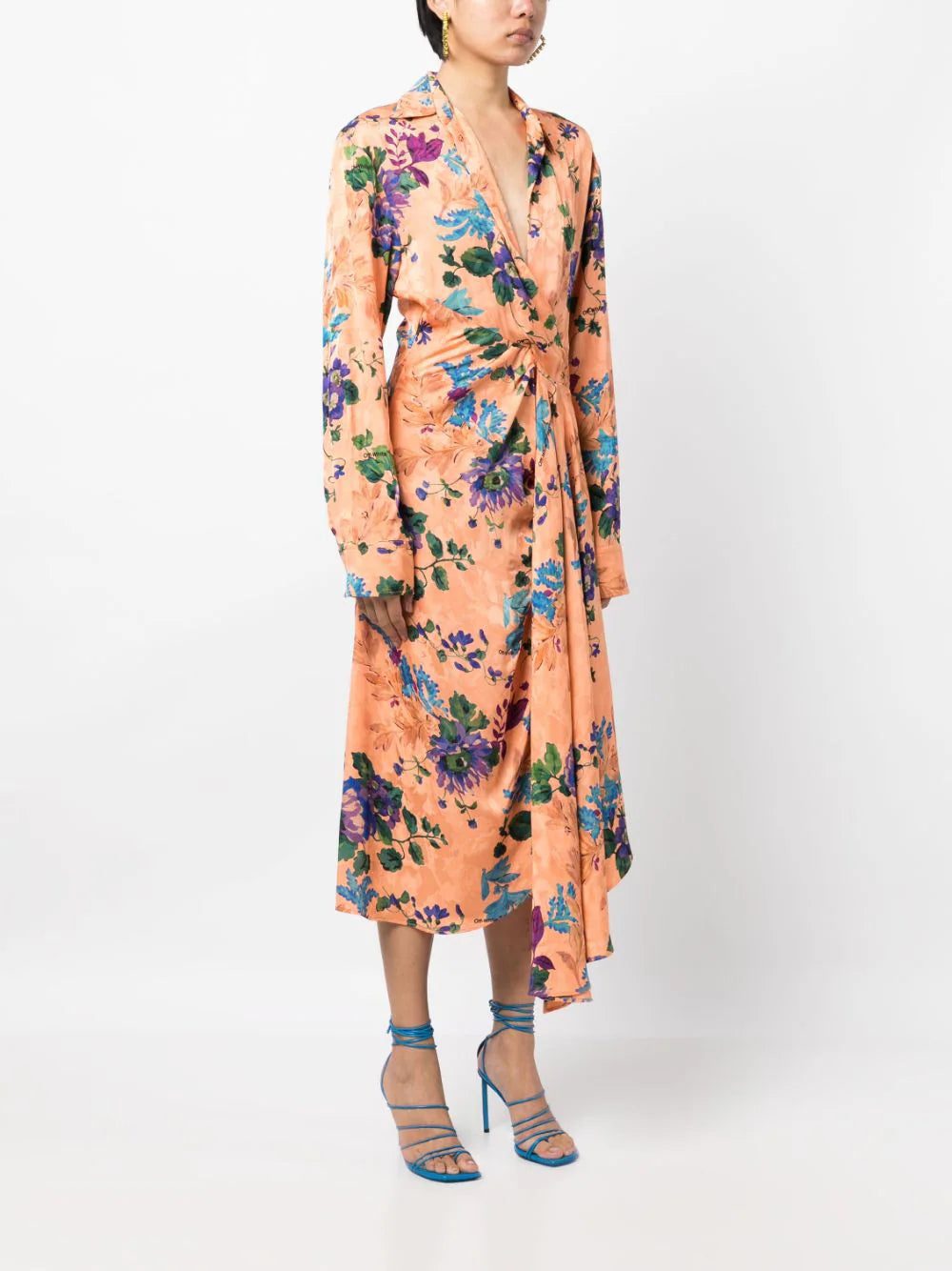 Off-White floral-print wrap dress - Image 3
