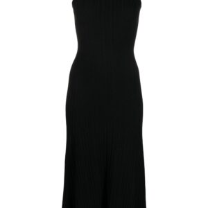 Off-White logo-print ribbed midi dress