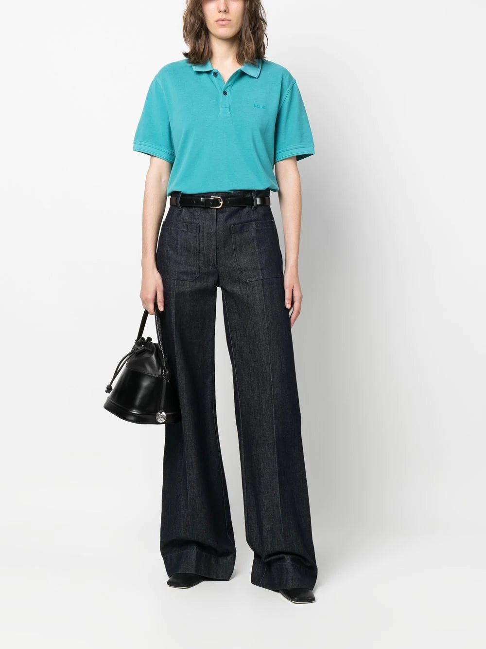 BOSS logo-embossed cotton polo shirt - Image 3