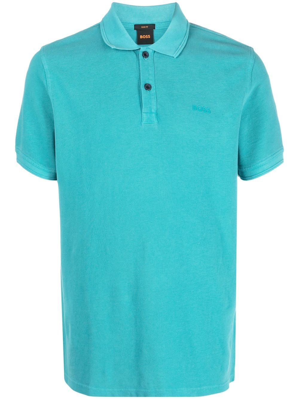 BOSS logo-embossed cotton polo shirt