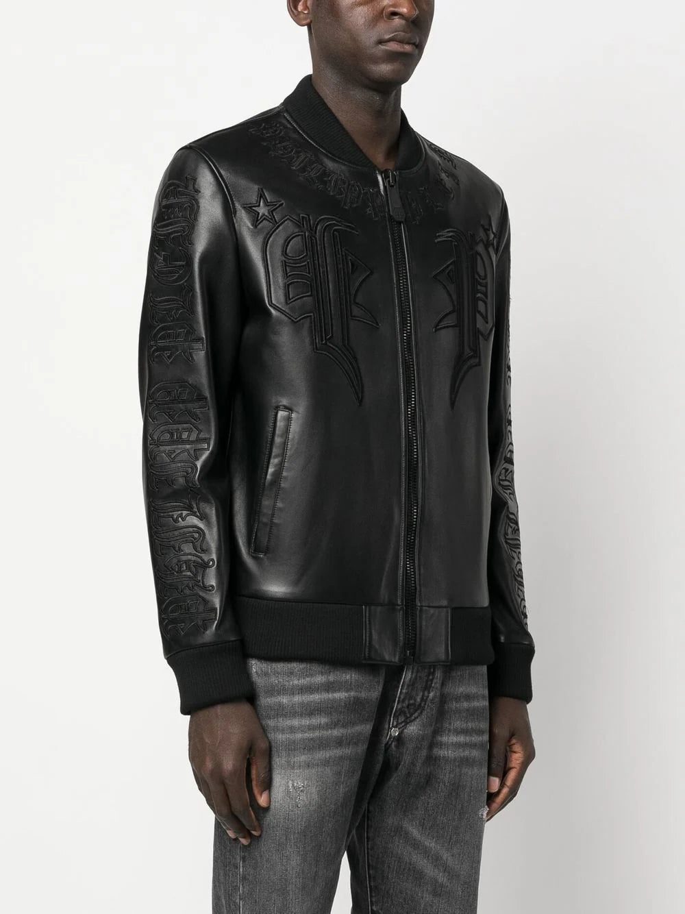 Philipp Plein leather bomber jacket - Image 4