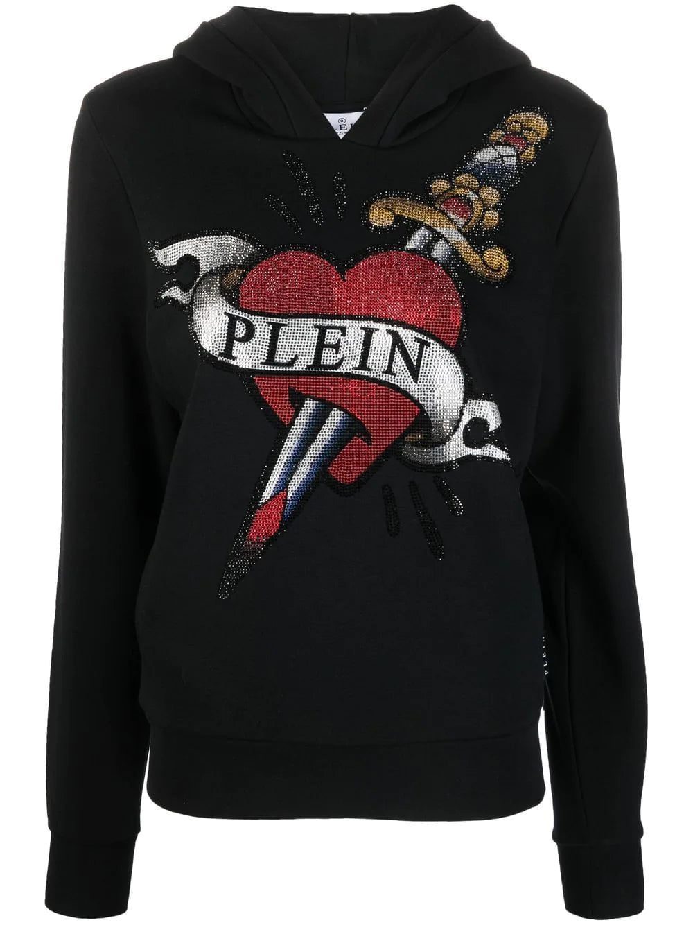 Philipp Plein crystal-embellished logo hoodie
