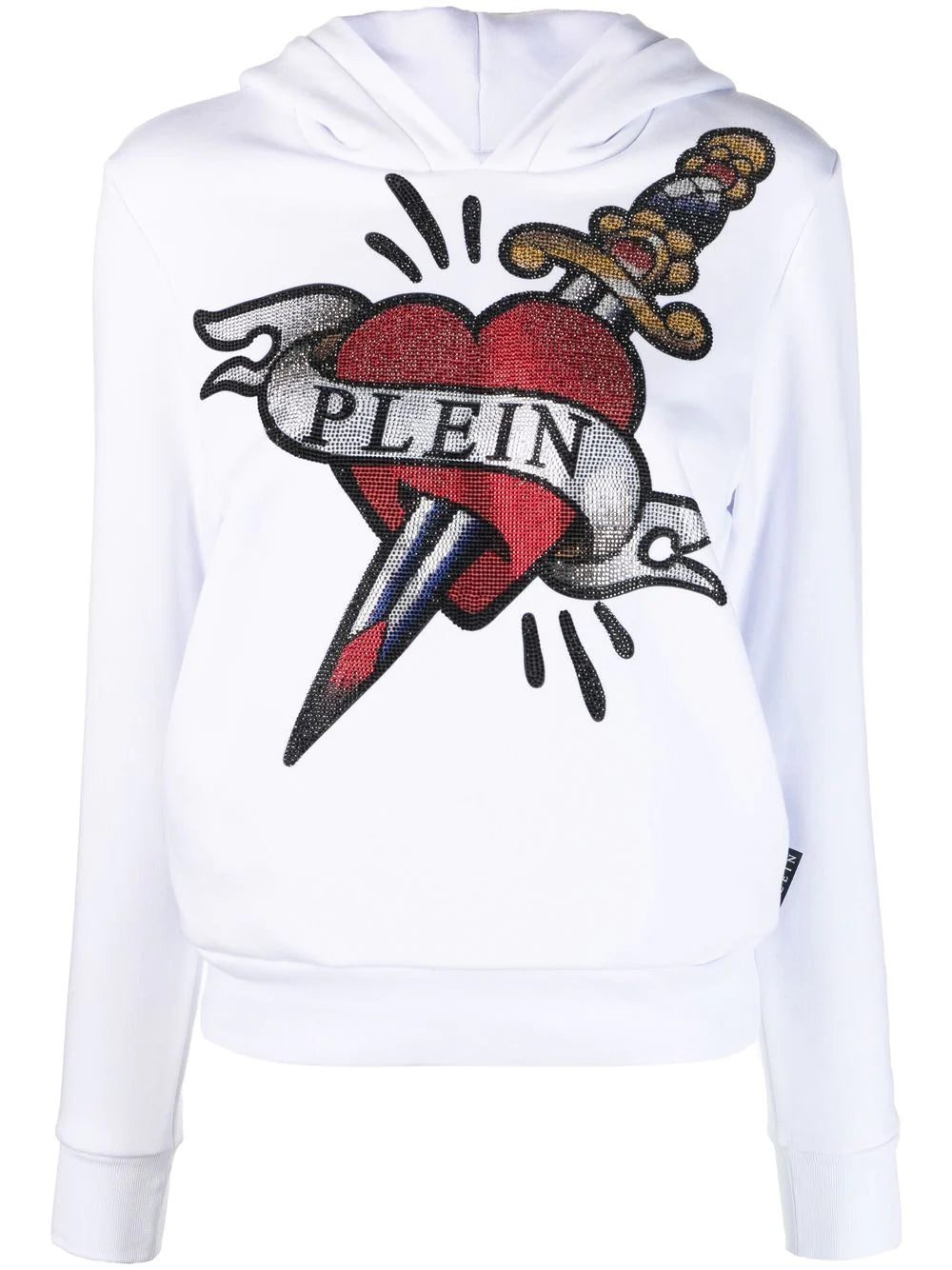 Philipp Plein graphic-print cropped hoodie