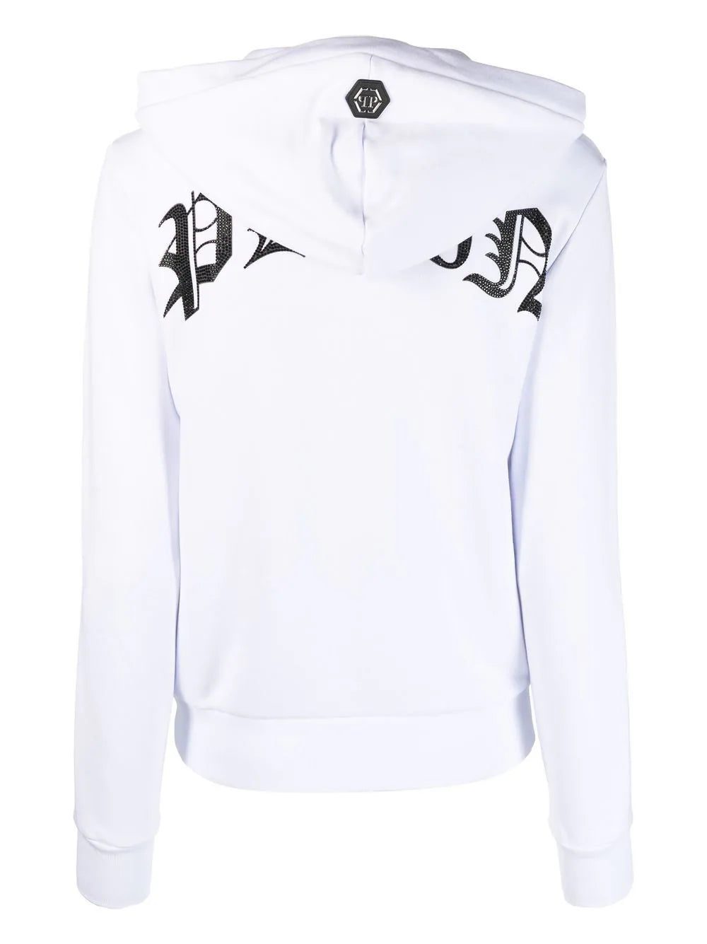 Philipp Plein graphic-print cropped hoodie - Image 2