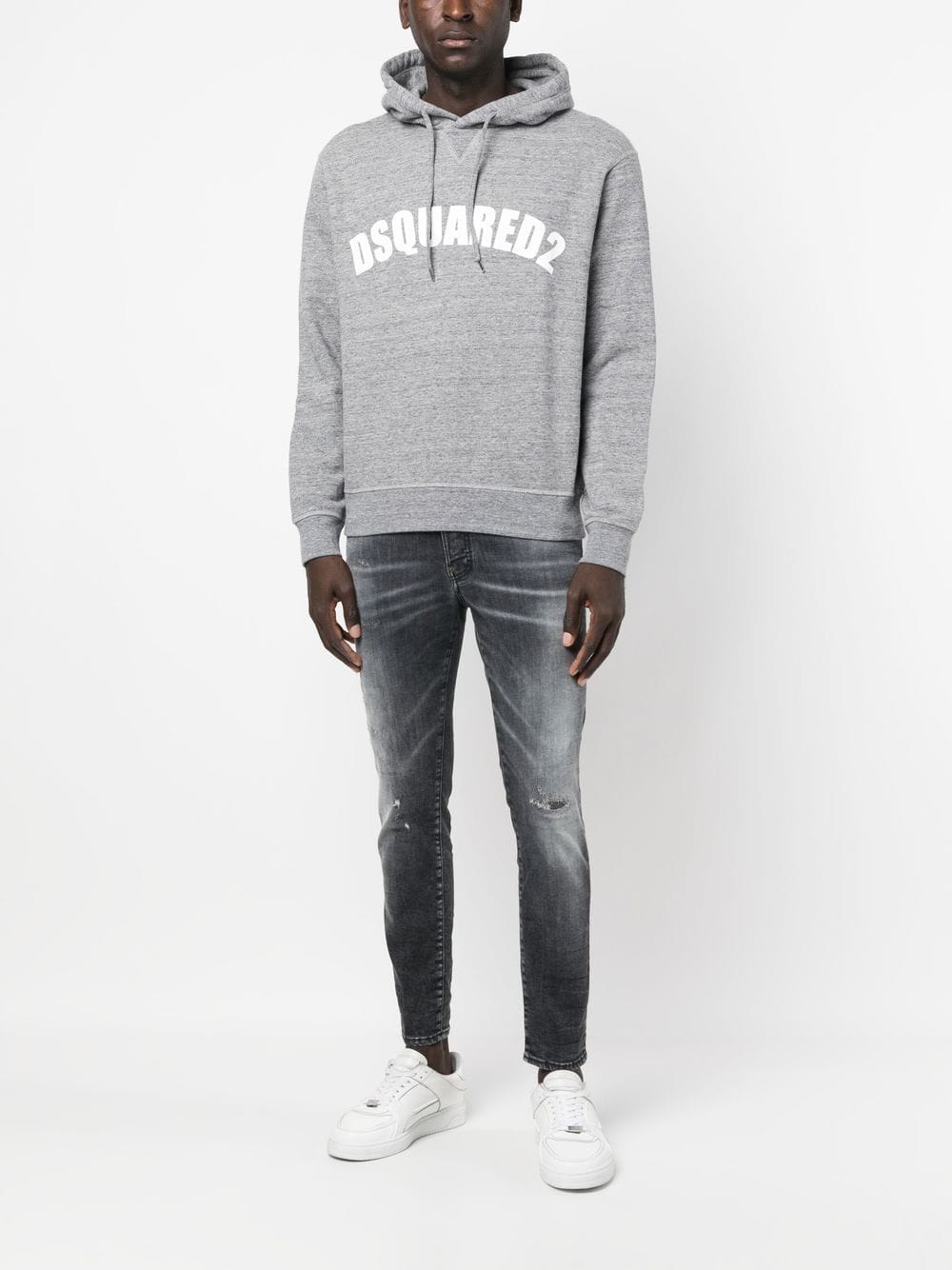 Dsquared2 drawstring logo-print hoodie - Image 2
