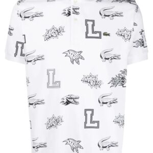 Lacoste custom logo-print polo shirt