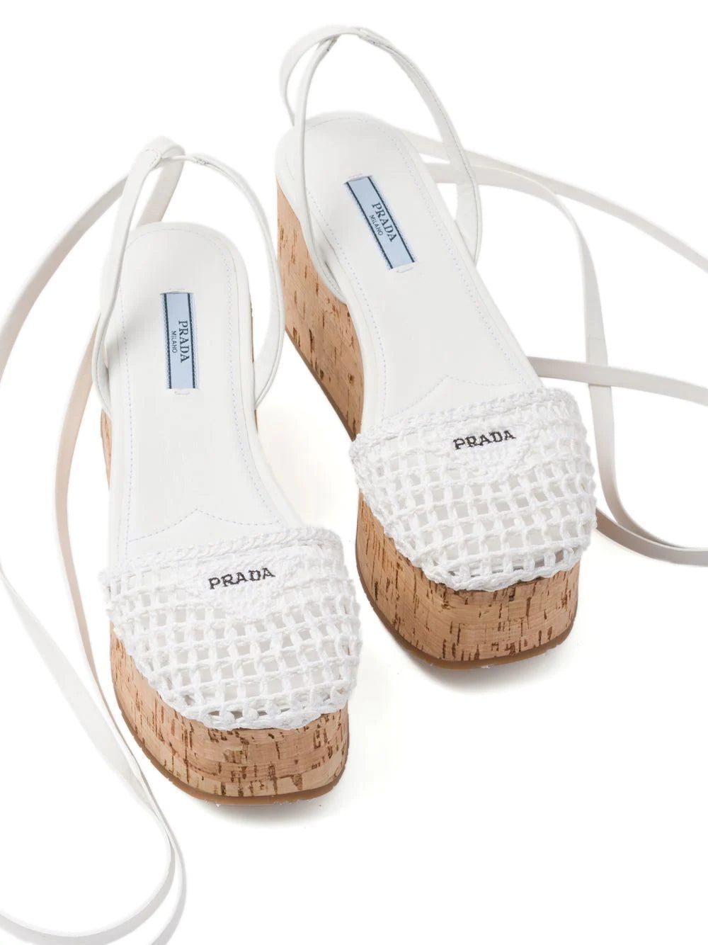 Prada raffia wedge sandals - Image 4