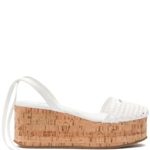 Prada  raffia wedge sandals