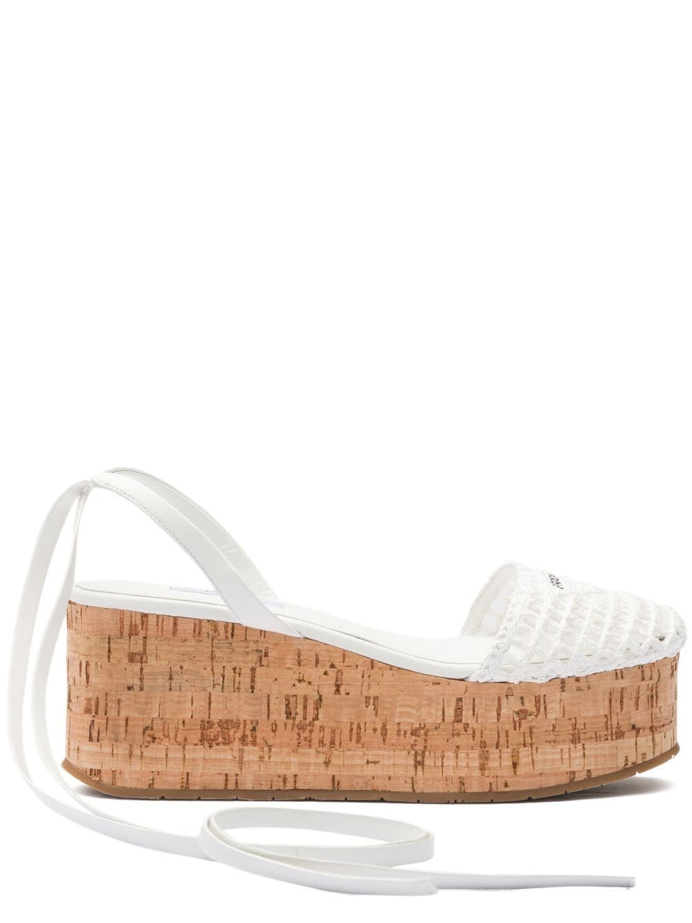 Prada raffia wedge sandals