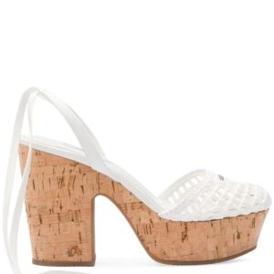 Prada raffia wedge sandals